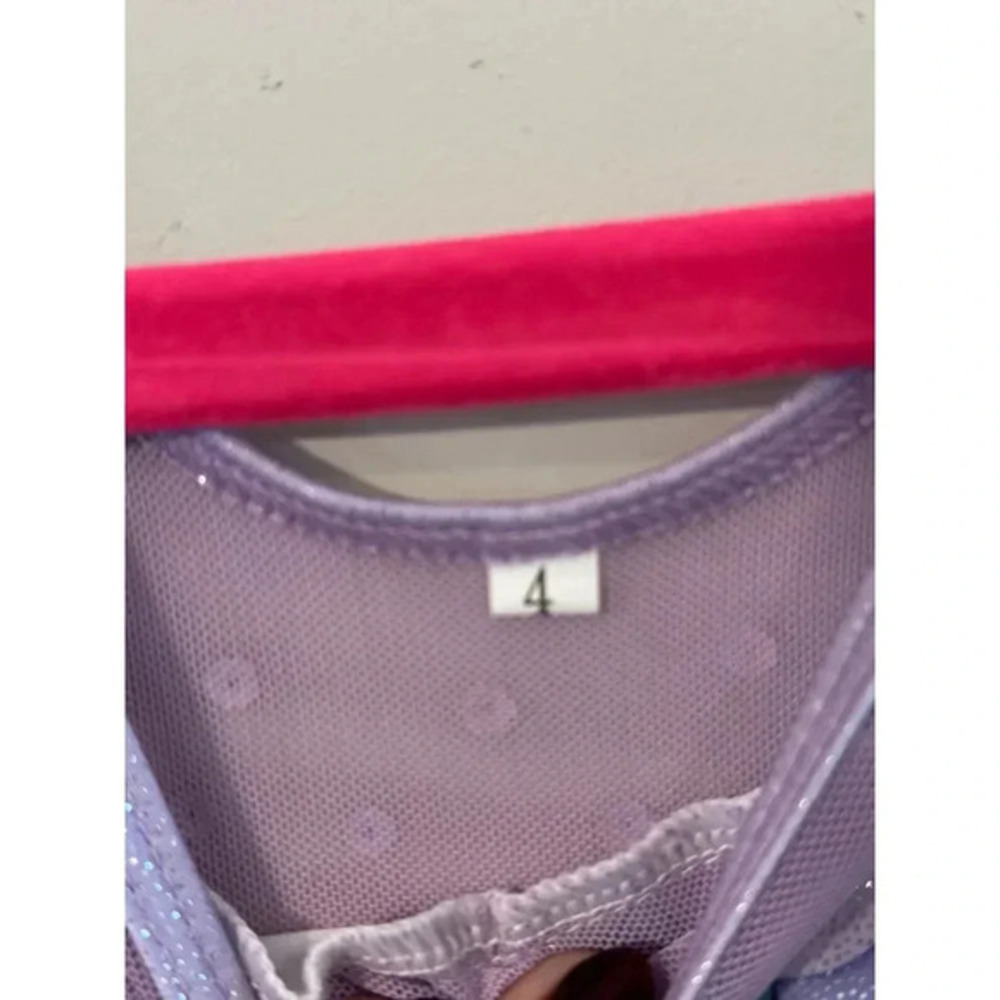 Girls' Unbranded Gymnastics Leotard 4Y Lavender - Picture 5 of 5